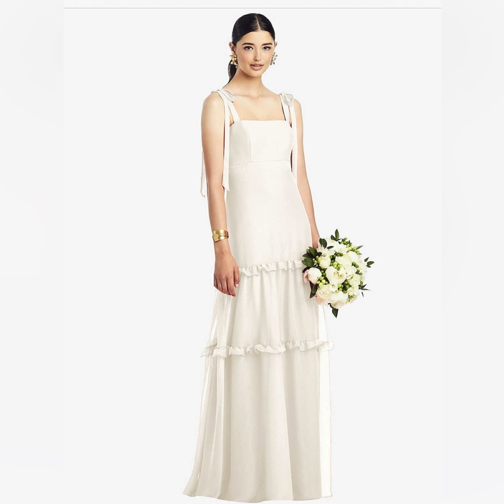 After Six Dessy Bowed Tie-Shoulder dress